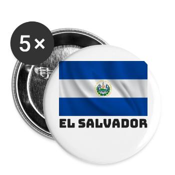 El Salvador flag - Buttons small 1''/25 mm (5-pack) - white - Front