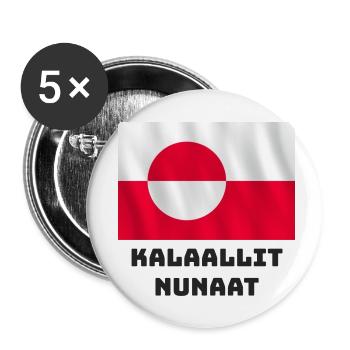 Drapeau du Groenland - Lot de 5 petits badges (25 mm) - blanc - Devant