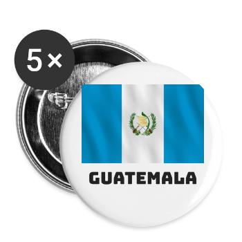 Guatemala Flagge - Buttons klein 25 mm (5er Pack) - Weiß - Vorne