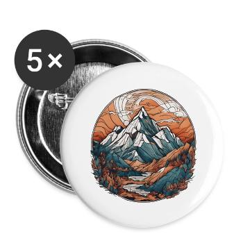 Mountain Landscape - Buttons small 1''/25 mm (5-pack) - white - Front
