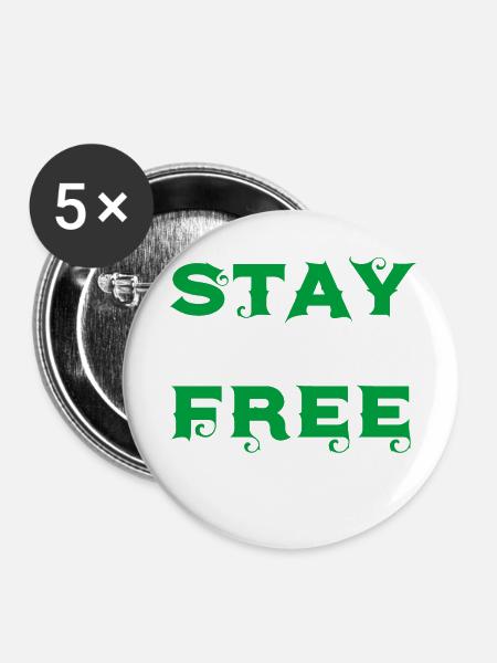 stay free - Buttons klein 25 mm (5er Pack) - Weiß