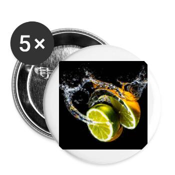 Zitrusfrüchte Splash - Buttons klein 25 mm (5er Pack) - Weiß - Vorne