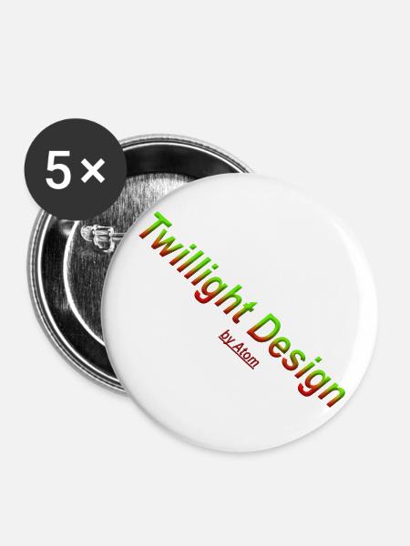 Logo Twillight Design - Buttons klein 25 mm (5er Pack) - Weiß