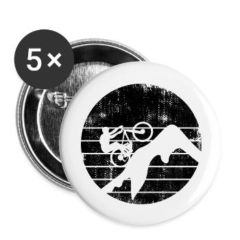 Mountain biker sketch - Buttons small 1''/25 mm (5-pack) - white - Front