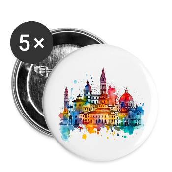 Florenz, eine einzigartigen Stadt - Buttons klein 25 mm (5er Pack) - Weiß - Vorne