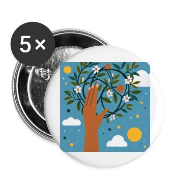 Nachhaltige Welt - Buttons klein 25 mm (5er Pack) - Weiß - Vorne