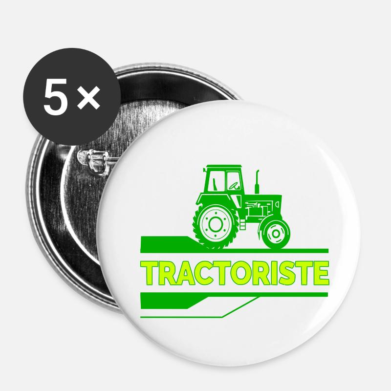 Tractor operator - Buttons small 1''/25 mm (5-pack) - white