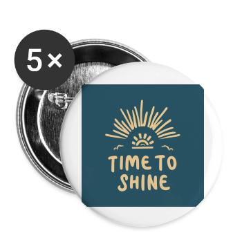 Time to Shine - Buttons klein 25 mm (5er Pack) - Weiß - Vorne