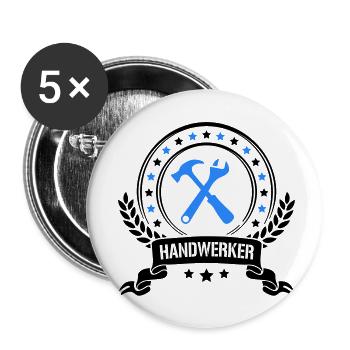 Handwerker - Buttons klein 25 mm (5er Pack) - Weiß - Vorne