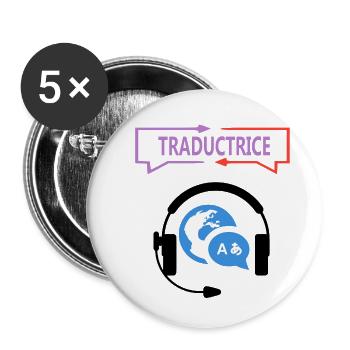 Traductrice - Lot de 5 petits badges (25 mm) - blanc - Devant