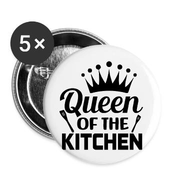 Queen Of The Kitchen. Kitchen Quote, Baking Quote. - Buttons small 1''/25 mm (5-pack) - white - Front