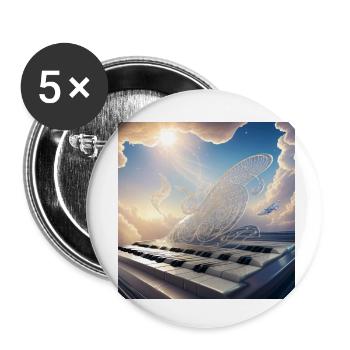 Music is in the air - Buttons small 1''/25 mm (5-pack) - white - Front