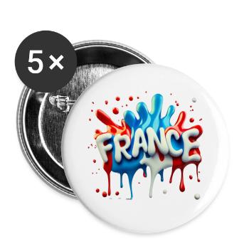 France-Style - Buttons klein 25 mm (5er Pack) - Weiß - Vorne