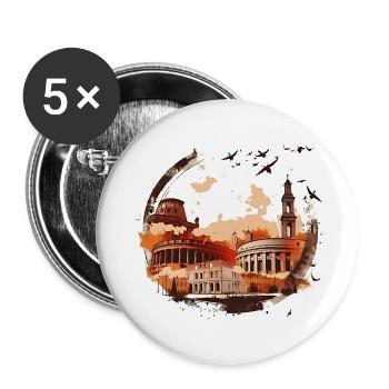 Rom hat eine lange Geschichte - Buttons klein 25 mm (5er Pack) - Weiß - Vorne