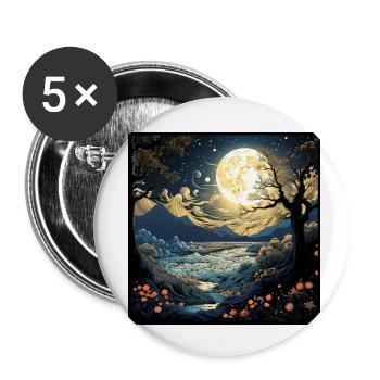 Vintage Poster Design tree - Buttons small 1''/25 mm (5-pack) - white - Front