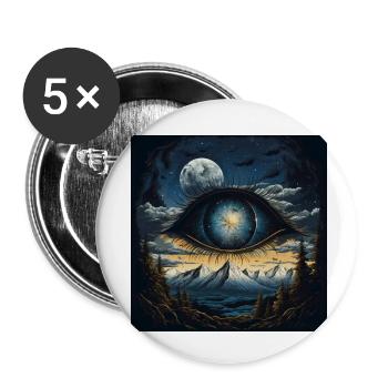 Eye moon mountains - Buttons small 1''/25 mm (5-pack) - white - Front