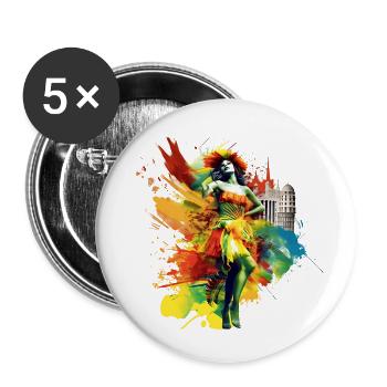The samba parades in Rio de Janeiro are famous - Buttons small 1''/25 mm (5-pack) - white - Front