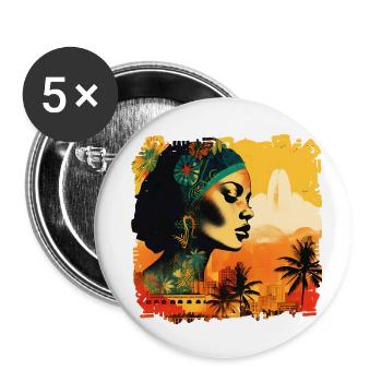 Rio de Janeiro attracts visitors from all over the world - Buttons small 1''/25 mm (5-pack) - white - Front