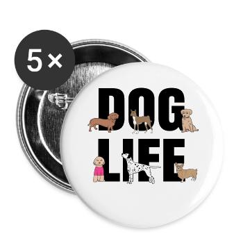 Puppy Dog Statement Favorite Animal Pets - Buttons small 1''/25 mm (5-pack) - white - Front