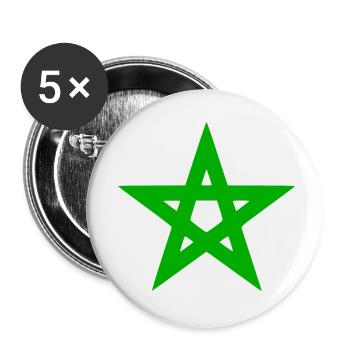 Maroc - Lot de 5 petits badges (25 mm) - blanc - Devant