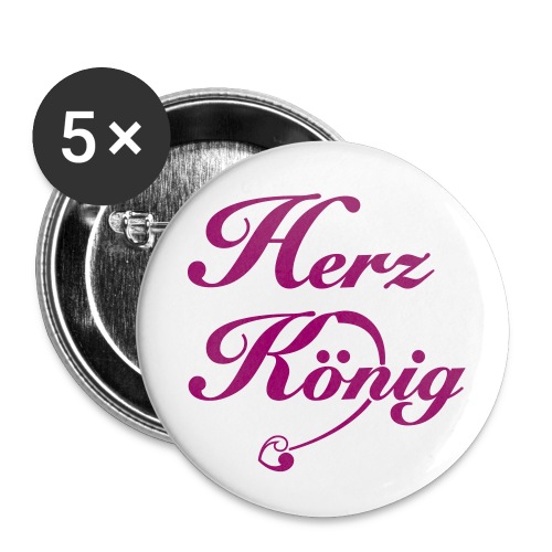 Herz König King Herr Herrscher - Buttons klein 25 mm (5er Pack)