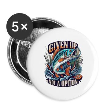 Shirt "Given up is not an option" - Buttons small 1''/25 mm (5-pack) - white - Front