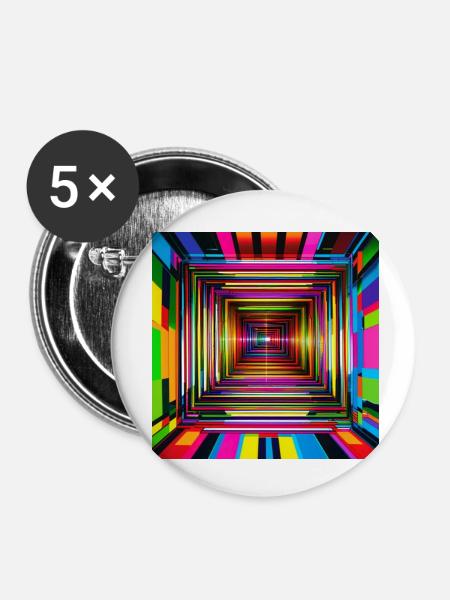 Trippy Laserloch - Buttons klein 25 mm (5er Pack) - Weiß