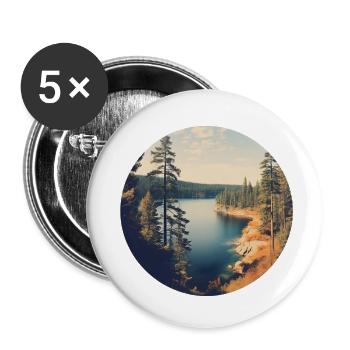 Une belle journée au Canada - Lot de 5 petits badges (25 mm) - blanc - Devant