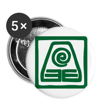 Symbol of earth in square - Buttons small 1''/25 mm (5-pack) - white - Front