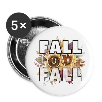 Chute, amour, chute - Lot de 5 petits badges (25 mm) - blanc - Devant