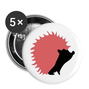 Herbst Igel - Buttons klein 25 mm (5er Pack) - Weiß - Vorne