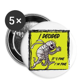 Mir geht es gut - Buttons klein 25 mm (5er Pack) - Weiß - Vorne