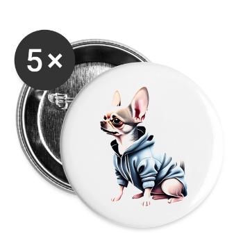 Chihuahua Dog Chihuahua Puppy Dogs Propriétaires de chiens - Lot de 5 petits badges (25 mm) - blanc - Devant