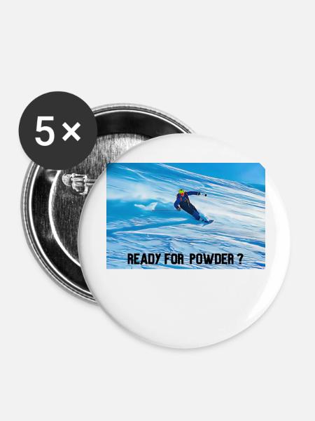 READY FOR POWDER - Buttons klein 25 mm (5er Pack) - Weiß