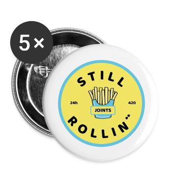 Stille Walzen - Buttons klein 25 mm (5er Pack) - Weiß - Vorne