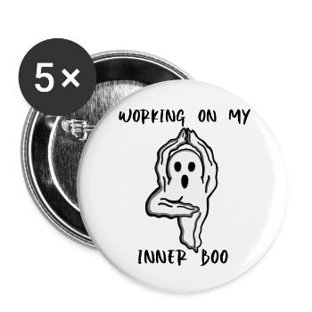 Geist Halloween Sport Yoga Entspannung - Buttons klein 25 mm (5er Pack) - Weiß - Vorne