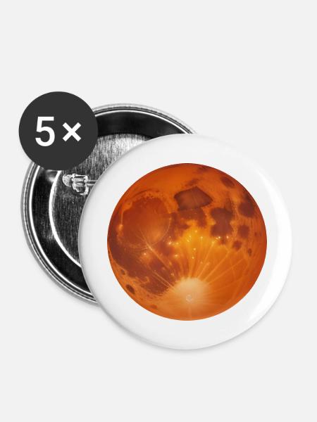 Planet Mars - Buttons klein 25 mm (5er Pack) - Weiß