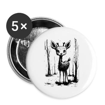 Cute Cute Deer Forest Hiking Gift Woman - Buttons small 1''/25 mm (5-pack) - white - Front