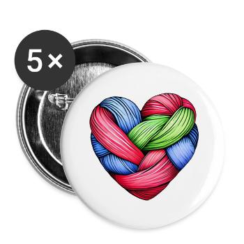 Tricot Couturière Tricoteuse Crochet Tailleur - Lot de 5 petits badges (25 mm) - blanc - Devant