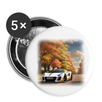 Sportwagen - Buttons klein 25 mm (5er Pack) - Weiß - Vorne