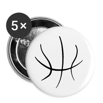 Basket-ball 06 - Lot de 5 petits badges (25 mm) - blanc - Devant