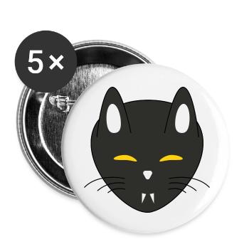Halloween vampire cat - Buttons small 1''/25 mm (5-pack) - white - Front