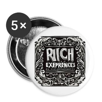 Riche en expérience - Lot de 5 petits badges (25 mm) - blanc - Devant