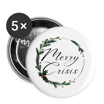 Weihnachten Advent Merry Crisis Ugly Christmas - Buttons small 1''/25 mm (5-pack) - white - Front