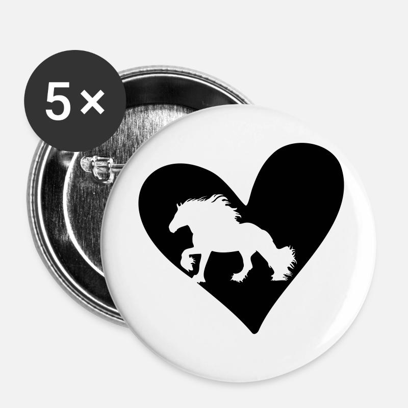 Cœur de bricolage - Lot de 5 petits badges (25 mm) - blanc