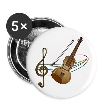 Violin - Buttons small 1''/25 mm (5-pack) - white - Front