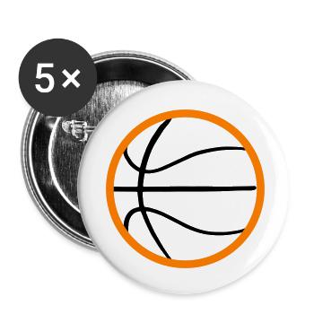 Basketballs 28 - Buttons small 1''/25 mm (5-pack) - white - Front