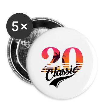 Jahrgang 1920-20-jähriges Jubiläum - Buttons klein 25 mm (5er Pack) - Weiß - Vorne