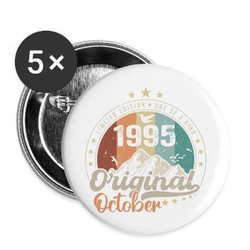 October | the Legends were born in October 1995 - Buttons small 1''/25 mm (5-pack) - white - Front
