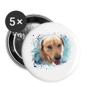 Labrador, Golden Retriever, graffit, painting - Buttons small 1''/25 mm (5-pack) - white - Front